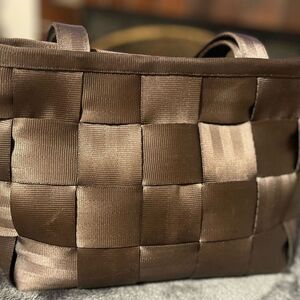 Vintage Harvey’s Seatbelt Bag Medium Sized Chocolate Woven Tote